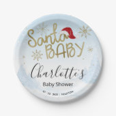 Santa Baby Weihnachts Winter Baby Dusche Pappteller (Vorderseite)