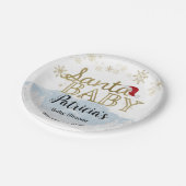 Santa Baby Weihnachts Winter Baby Dusche Pappteller (Schrägansicht)