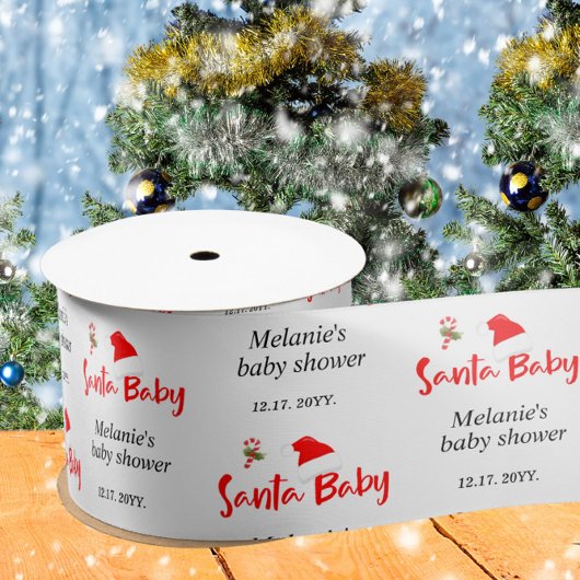 Santa Baby Weihnachts Winter Baby Dusche Satinband
