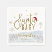 Santa Baby Weihnachts Winter Baby Dusche Serviette (Vorderseite)