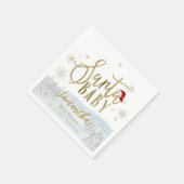 Santa Baby Weihnachts Winter Baby Dusche Serviette (Ecke)