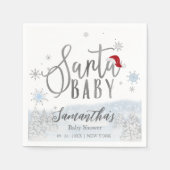 Santa Baby Weihnachts Winter Babydusche Napkins Serviette (Vorderseite)