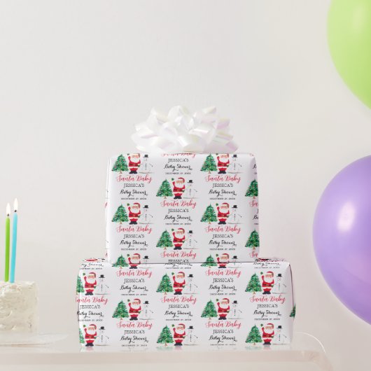 Santa Baby Weihnachts Winter Red Baby Dusche Geschenkpapier (Partygeschenke)
