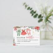 Santa Baby WeihnachtsBaby Duschdusche Windeln Raff Begleitkarte (Stehend Vorderseite)