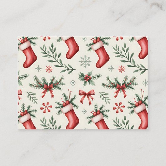 Santa Baby WeihnachtsBaby Duschdusche Windeln Raff Begleitkarte (Rückseite)