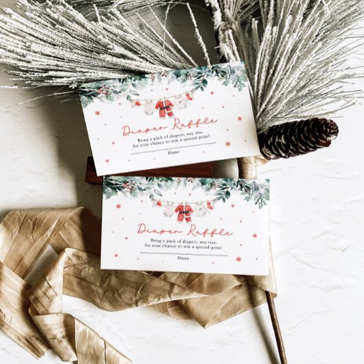 Santa Baby WeihnachtsBaby Duschdusche Windeln Raff Begleitkarte