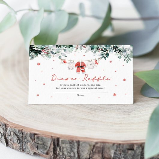 Santa Baby WeihnachtsBaby Duschdusche Windeln Raff Begleitkarte