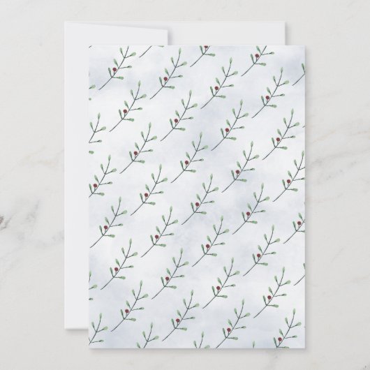 "Santa Baby" Weihnachtsbaumdusche im Wasserfarbenb Einladung (Rückseite)