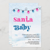 Santa Baby Weihnachtsbeleuchtung Gender Reveal Einladung (Vorne/Hinten)