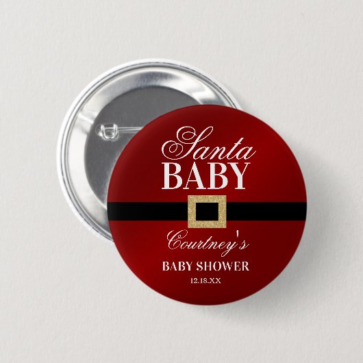 Santa Baby | Weihnachtsdusche Button (Vorne & Hinten)