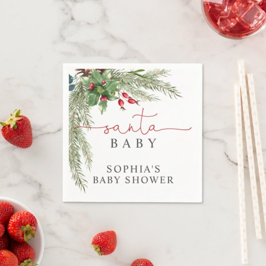 Santa Baby Weihnachtsdusche Napkins Serviette (Beispiel)