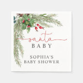 Santa Baby Weihnachtsdusche Napkins Serviette (Vorderseite)
