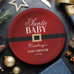 Santa Baby | Weihnachtsdusche Pappteller<br><div class="desc">Feiern Sie stilvoll mit diesen trendigen Baby-Dusche-Papier-Tellern. Das Design ist leicht mit Ihrer eigenen Formulierung zu personalisieren und Ihre Familie und Freunde werden begeistert sein,  wenn sie diese fabelhaften Party-Teller sehen.</div>