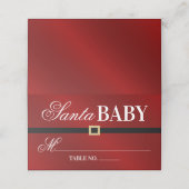 Santa Baby | Weihnachtsdusche Platzkarte (Außenseite Aufgefaltet)