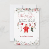 Santa Baby Weihnachtsduschgeschlecht neutral Dankeskarte (Vorderseite)