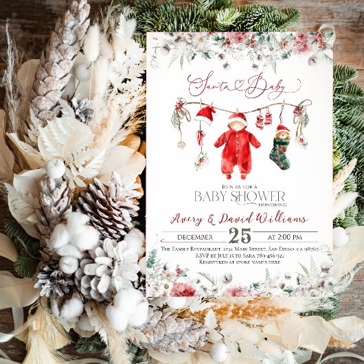 Santa Baby Weihnachtsduschgeschlecht neutral Einladung