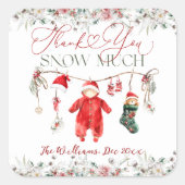 Santa Baby Weihnachtsduschgeschlecht neutral Quadratischer Aufkleber (Vorderseite)