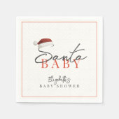 Santa Baby Weihnachtsfeiertag Minimal Babydusche Serviette (Vorderseite)
