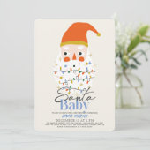 Santa Baby Weihnachtsferien Boy Babydusche Einladung (Stehend Vorderseite)