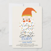 Santa Baby Weihnachtsferien Boy Babydusche Einladung (Vorderseite)