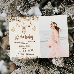 Santa Baby Weihnachtsflorales Weihnachts-Baby-Show Einladung