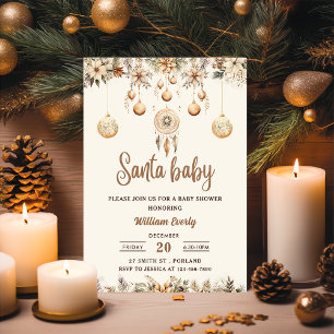 Santa Baby Weihnachtsflorales Weihnachts-Baby-Show Einladung