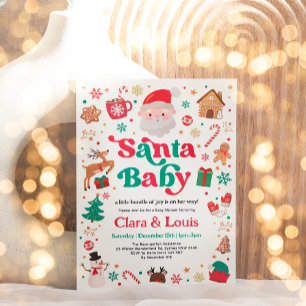 Santa Baby Weihnachtsgeschlecht Neutral Baby Dusch Einladung