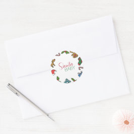 Santa Baby Weihnachtsgeschlecht Neutral Baby Dusch Runder Aufkleber