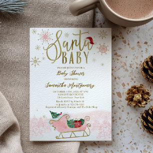 Santa Baby Weihnachtsmädchen Baby Shower Einladung