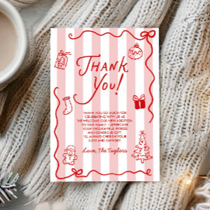 Santa Baby! Whimsical Weihnachten Baby Shower Dankeskarte