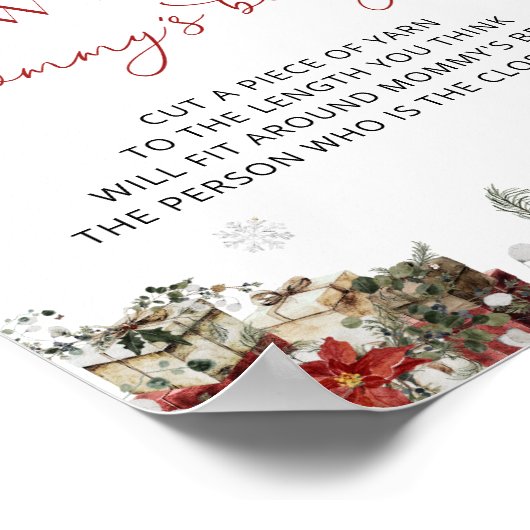 Santa Baby Wie groß ist Mama's Bauch Poster (Ecke)