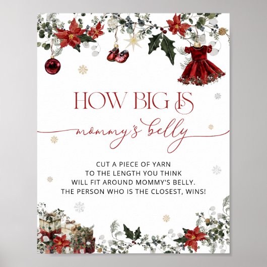 Santa Baby Wie groß ist Mama's Bauch Poster (Vorne)