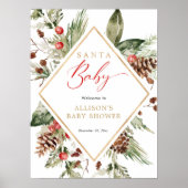 Santa Baby Winter Baby Dusche Begrüßungszeichen Poster (Vorne)
