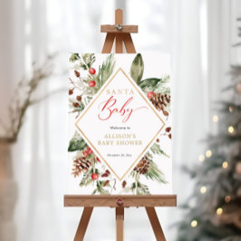 Santa Baby Winter Baby Dusche Begrüßungszeichen Poster