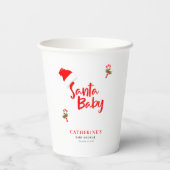 Santa Baby Winter Baby Dusche Pappbecher (Rückseite)