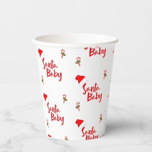 Santa Baby Winter Baby Dusche Pappbecher (Vorderseite)