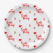 Santa Baby Winter Baby Dusche Pappteller (Vorderseite)