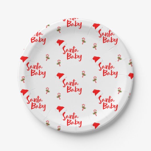 Santa Baby Winter Baby Dusche Pappteller (Vorderseite)