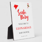 Santa Baby Winter Baby Dusche Willkommensplatte Fotoplatte (Seite)