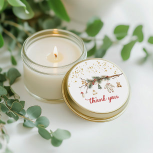 Santa Baby Winter Babydusche Danke Runder Aufkleber