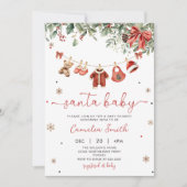 Santa Baby Winter Christmas Baby Shower Invitation Einladung (Vorderseite)