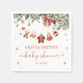 Santa Baby Winter Christmas Baby Shower Napkins Serviette (Vorderseite)