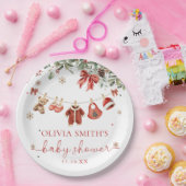Santa Baby Winter Christmas Baby Shower Pappteller (Party)