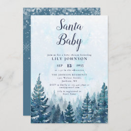 Santa Baby Winter Forest Baby Dusche Einladung