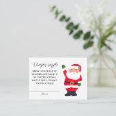 Santa Baby Winter Red Diaper Raffle Baby Dusche Begleitkarte (Stehend Vorderseite)