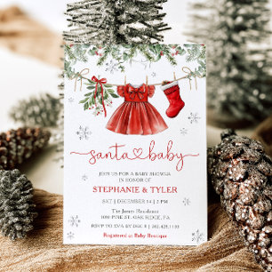 Santa Baby Winter Weihnachts-Baby-Shower-Einladung Einladung