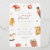 Santa Baby Winter Weihnachtsdusche Folieneinladung (Vorderseite)