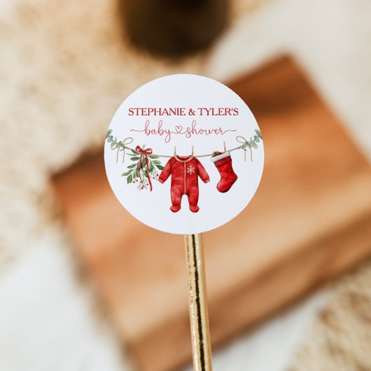 Santa Baby Winter Weihnachtsdusche Runder Aufkleber