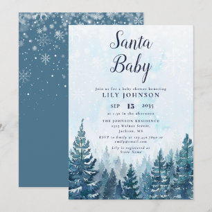 Santa Baby Winterwald-Babyshower Einladung