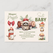 Santa Baby Woodland Winter Diapper Raffle Begleitkarte (Vorderseite)